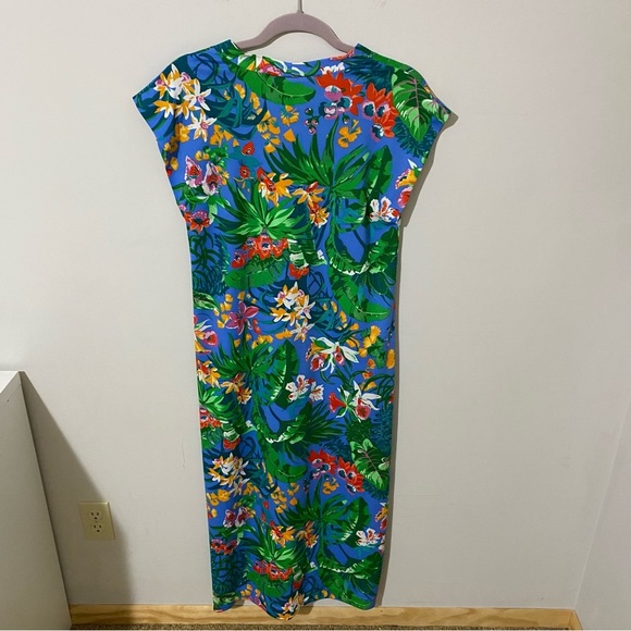 Vintage 70s tropical floral maxi dress size small women’s - Picture 2 of 5